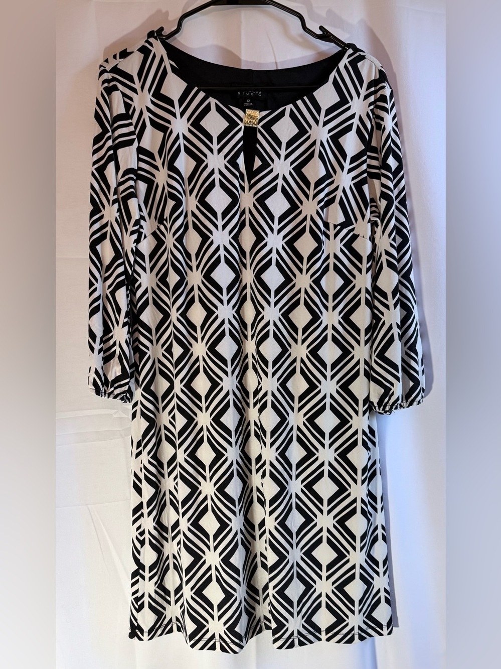 Enfocus Studio Black And White Midi Dress Size 12